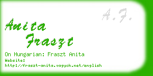 anita fraszt business card